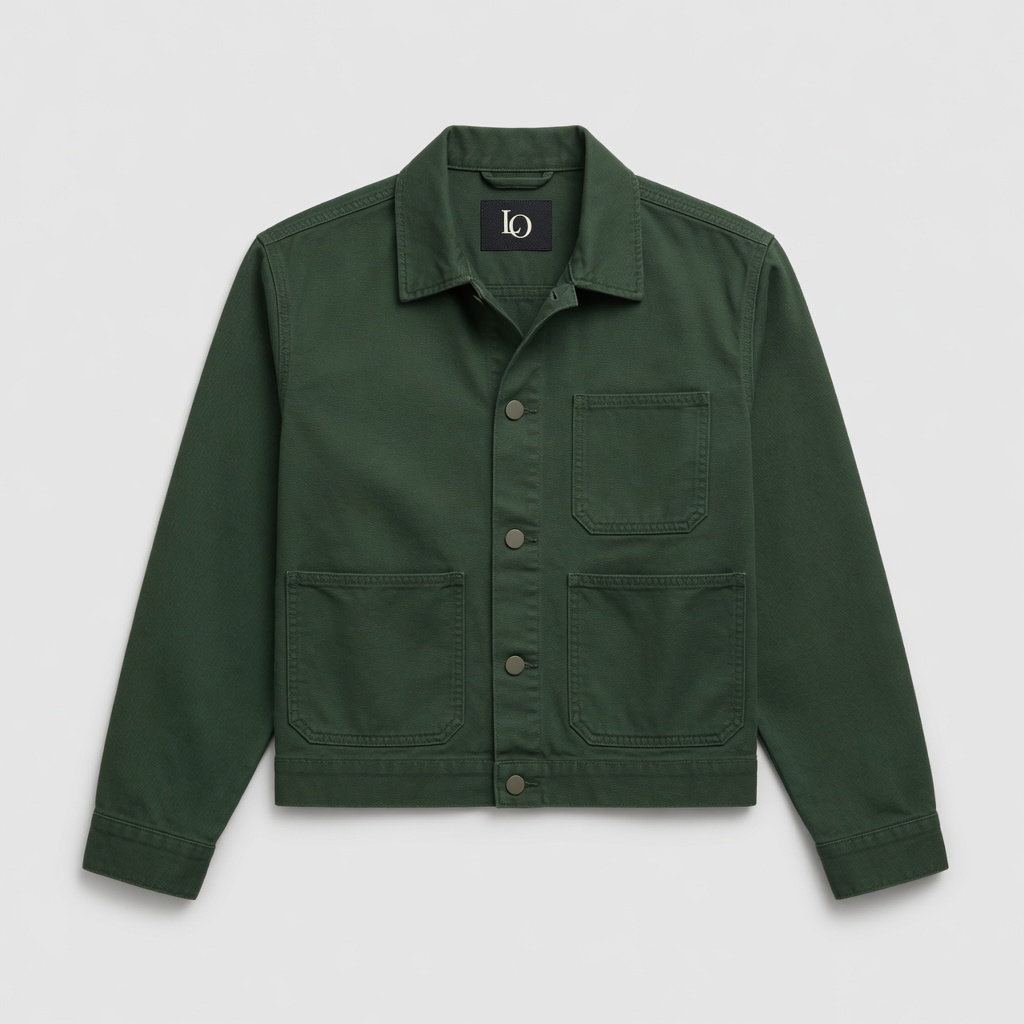 LOCKE / Cropped Chore Jacket in Deep Pine