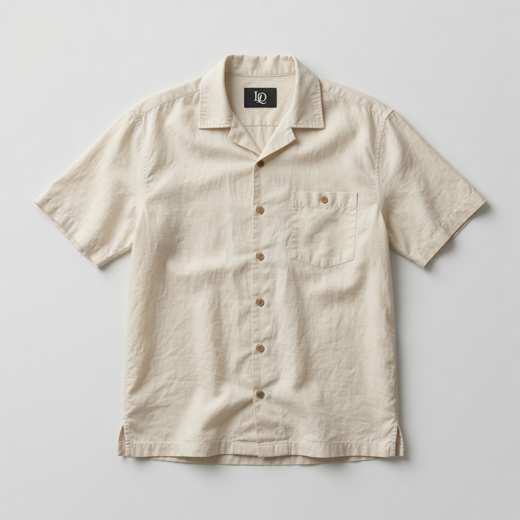 LOCKE / Linen Camp Shirt in Ecru