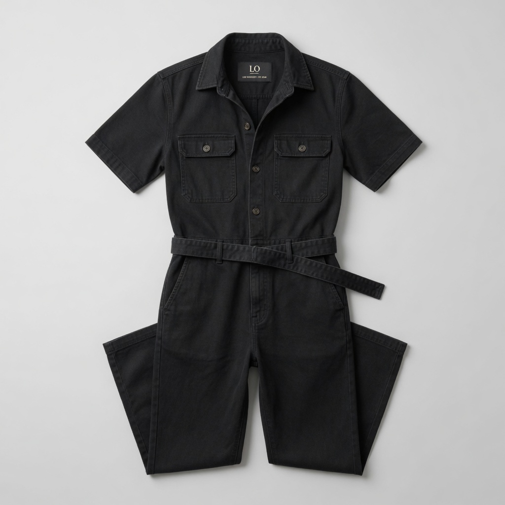 LOCKE / Utility Jumpsuit in Washed Black